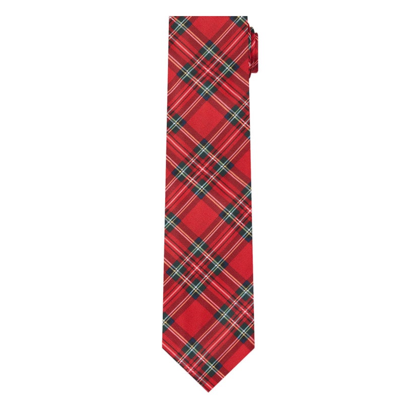 Jacob Alexander Royal Stewart Red Plaid Men's Regular Neck Tie - Image 2